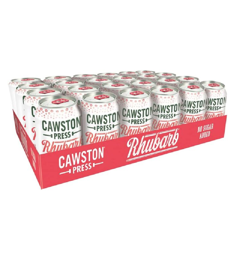 Cawston Press Rhubarb Fizzy Drink Blended With Sparkling Water and Pressed Apple Juice (330ml x 24 cans) | Gluten Free - Vegan - No Added Sugar