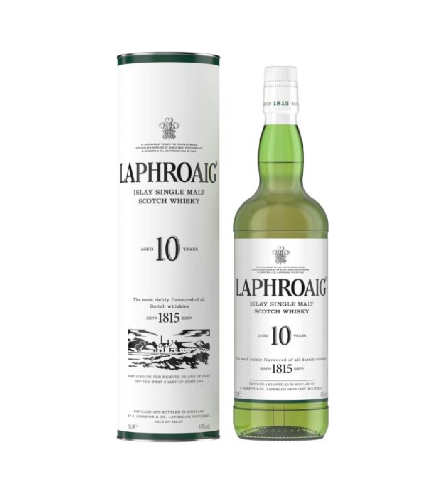 Laphroaig 10 Year Old Islay Single Malt Scotch Whisky, 70 cl