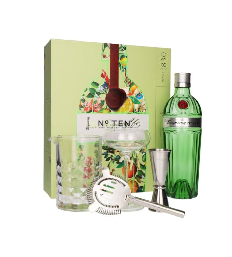 Tanqueray No. Ten Gin Martini Cocktail Gift Set 70cl