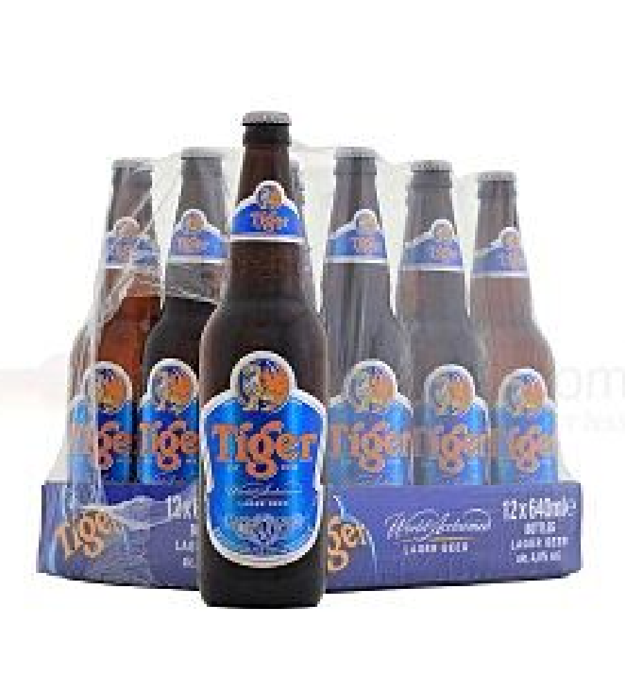 Tiger - Premium Singaporan Lager Beer Bottle - 12 x 640 ml - 4.8% ABV