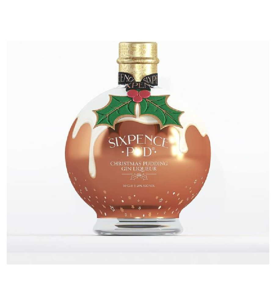 Sixpence Pud Christmas Pudding Gin Liqueur 20% Abv in Gift Box, 50cl