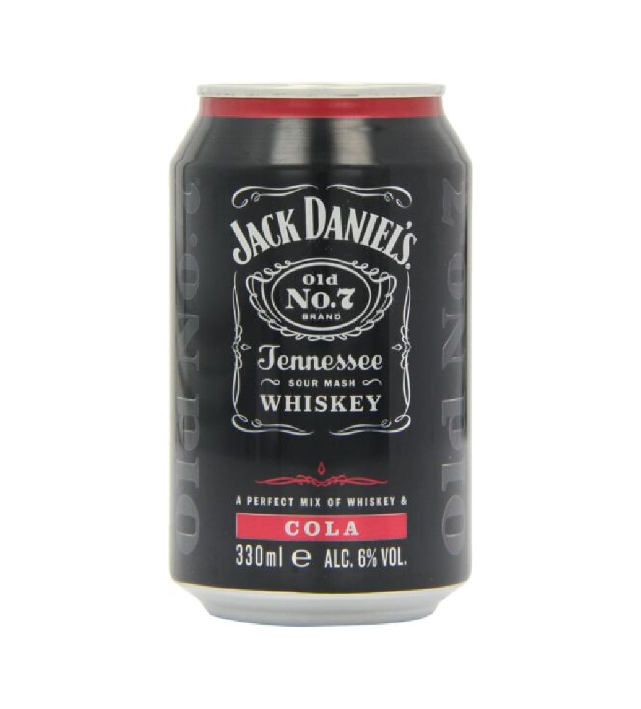 Jack Daniels Tennessee Whiskey and Cola Premixed Cans 330 ml (Pack of 12)