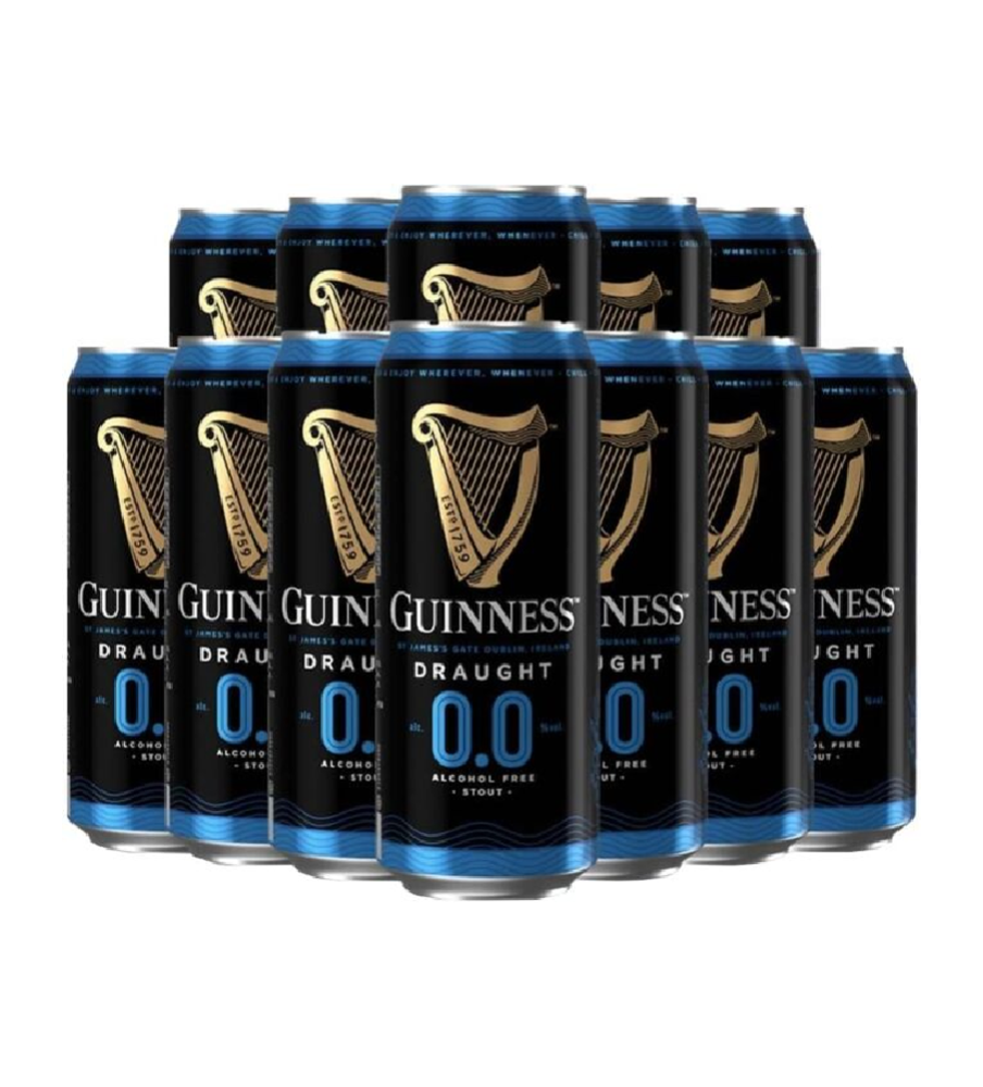 Guinness Draught 0.0 Alcohol Free Stout 440ml Cans (12 Pack)