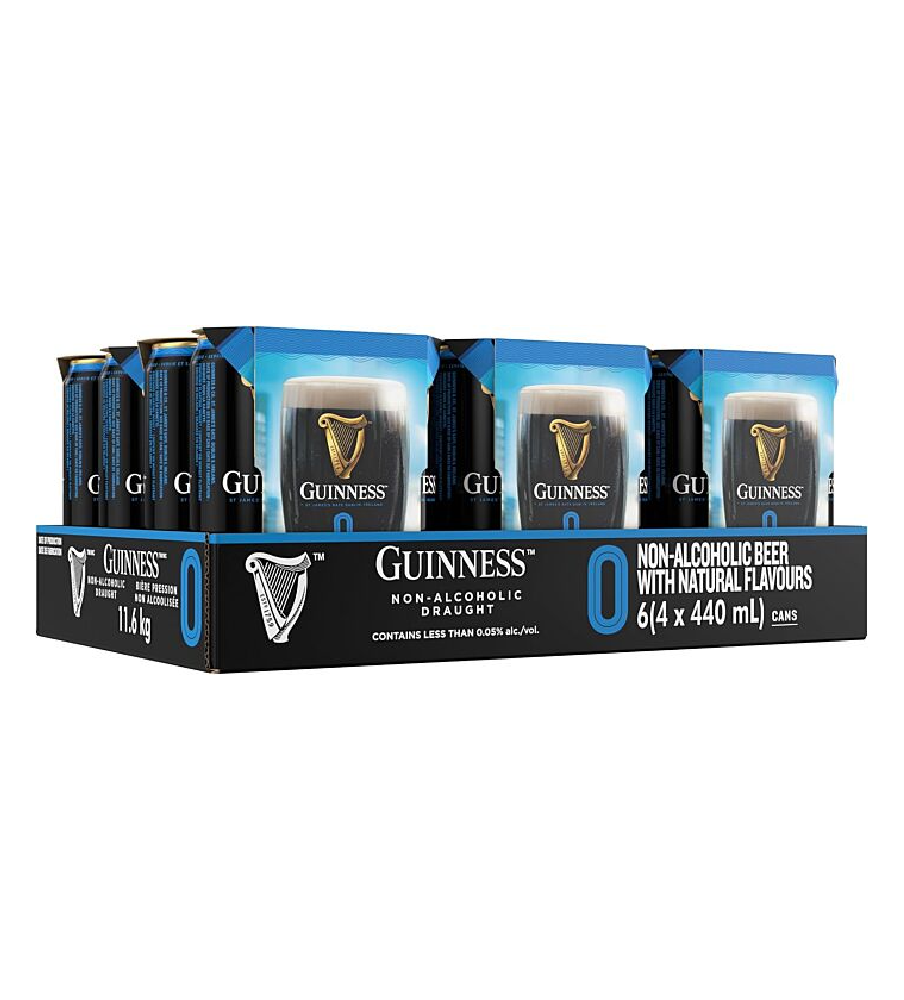 Guinness 0.0% Alcohol Free Draught Stout 24X 440ml ( Case of 24 )