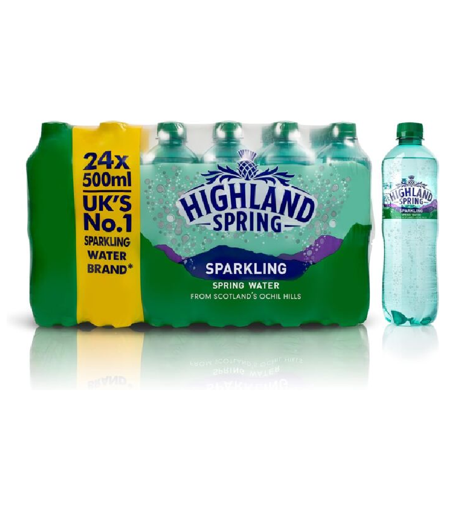 Highland Spring Sparkling Water, 24 x 500ml