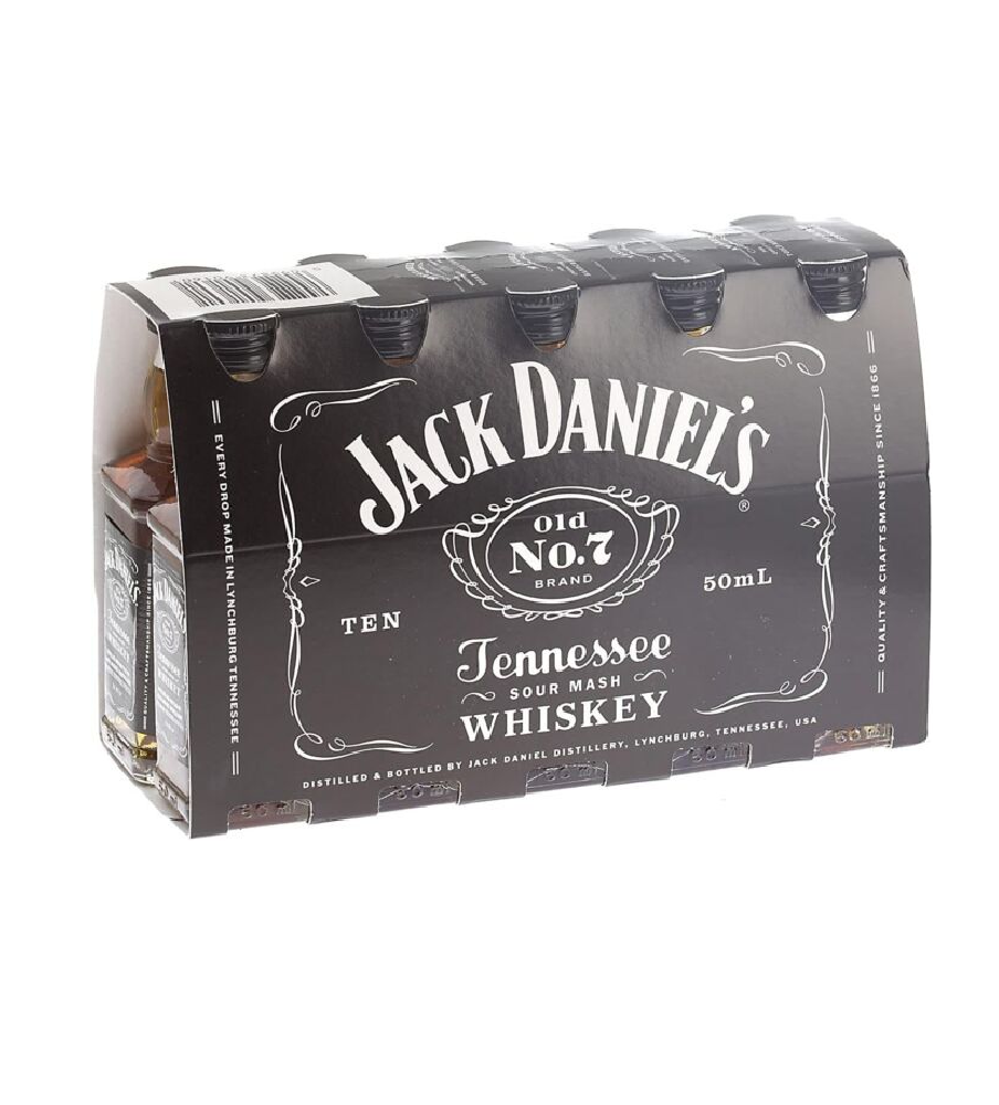 Jack Daniels Bourbon Miniatures 5cl - Pack of 10