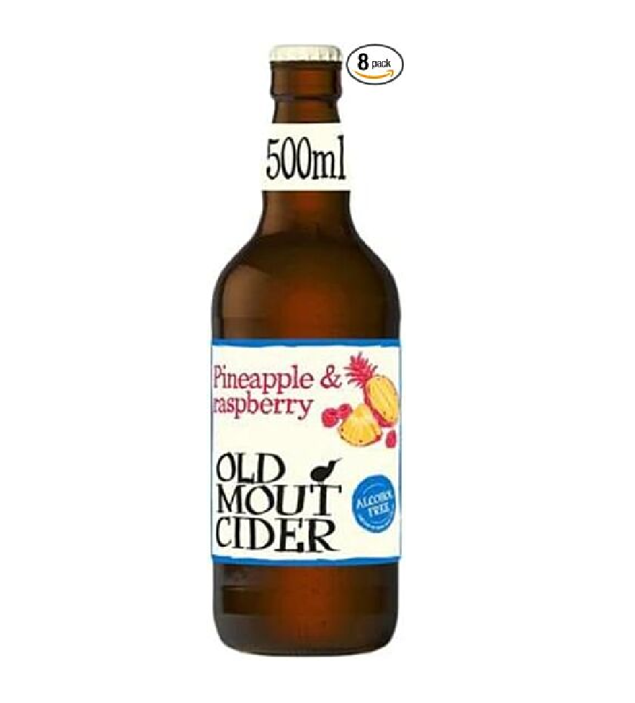 Old Mout Cider Pineapple & Raspberry - Alcohol Free Fruit Cider | 0.0% ABV | 12 x 500ml Bottles