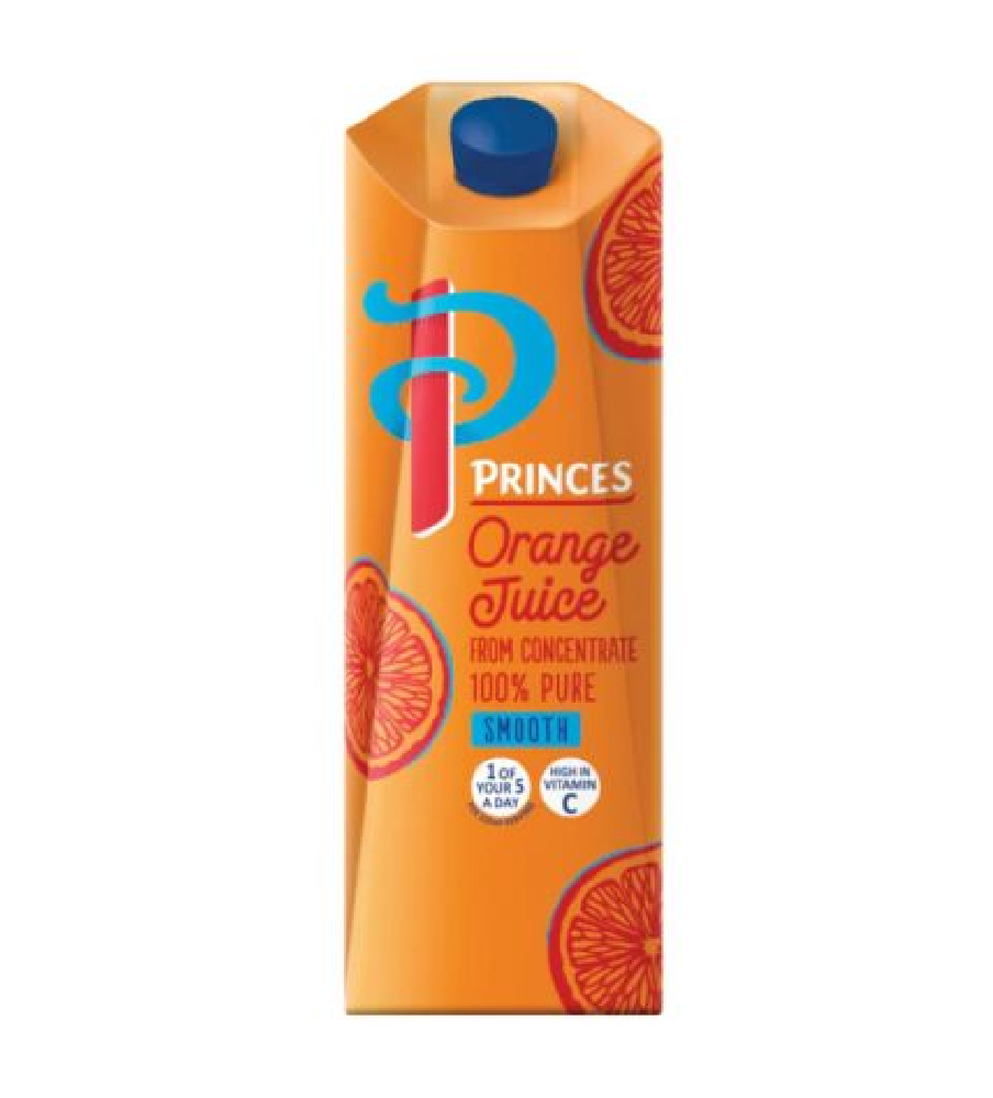 Princes Orange Juice Smooth 12x1L Cartons