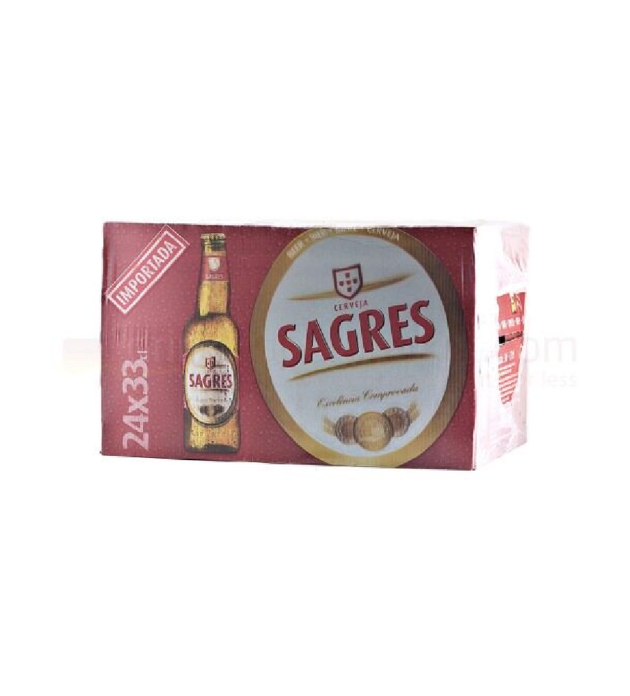 Sagres - Premium Portuguese Lager Beer Bottle 24 x 330 ml