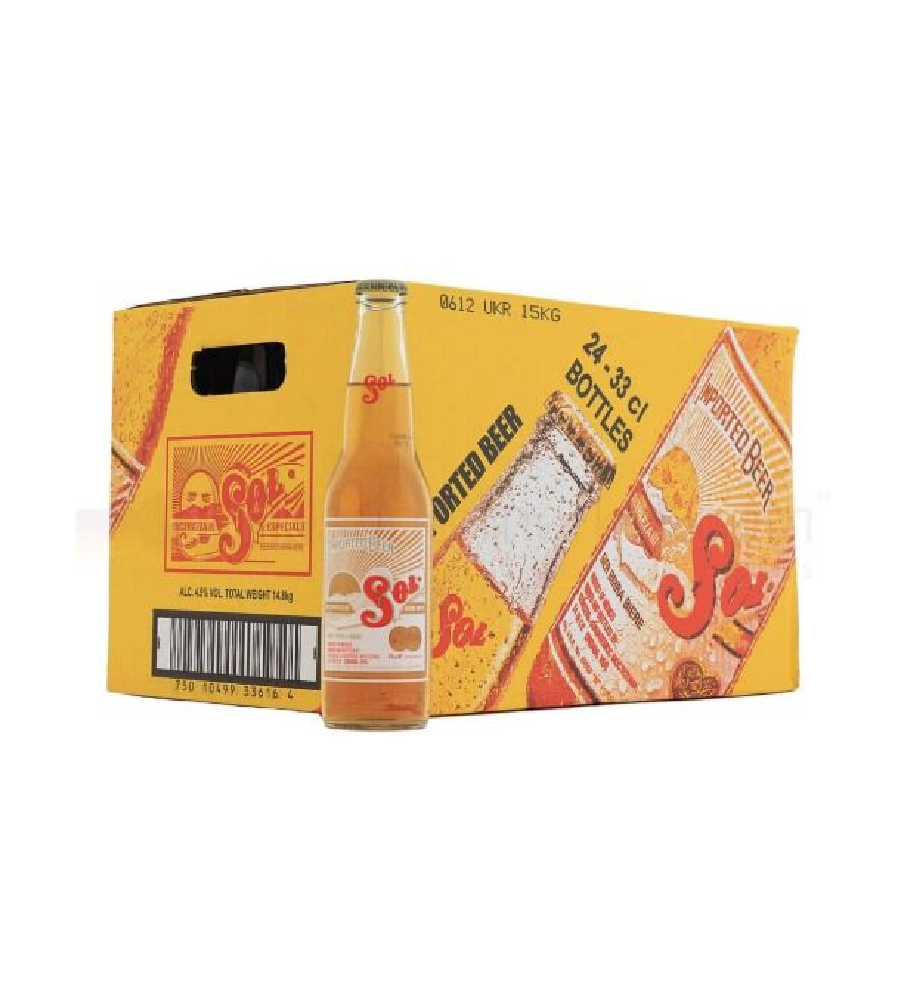 Sol - Premium Mexican Lager Beer Bottle - 24 x 330 ml