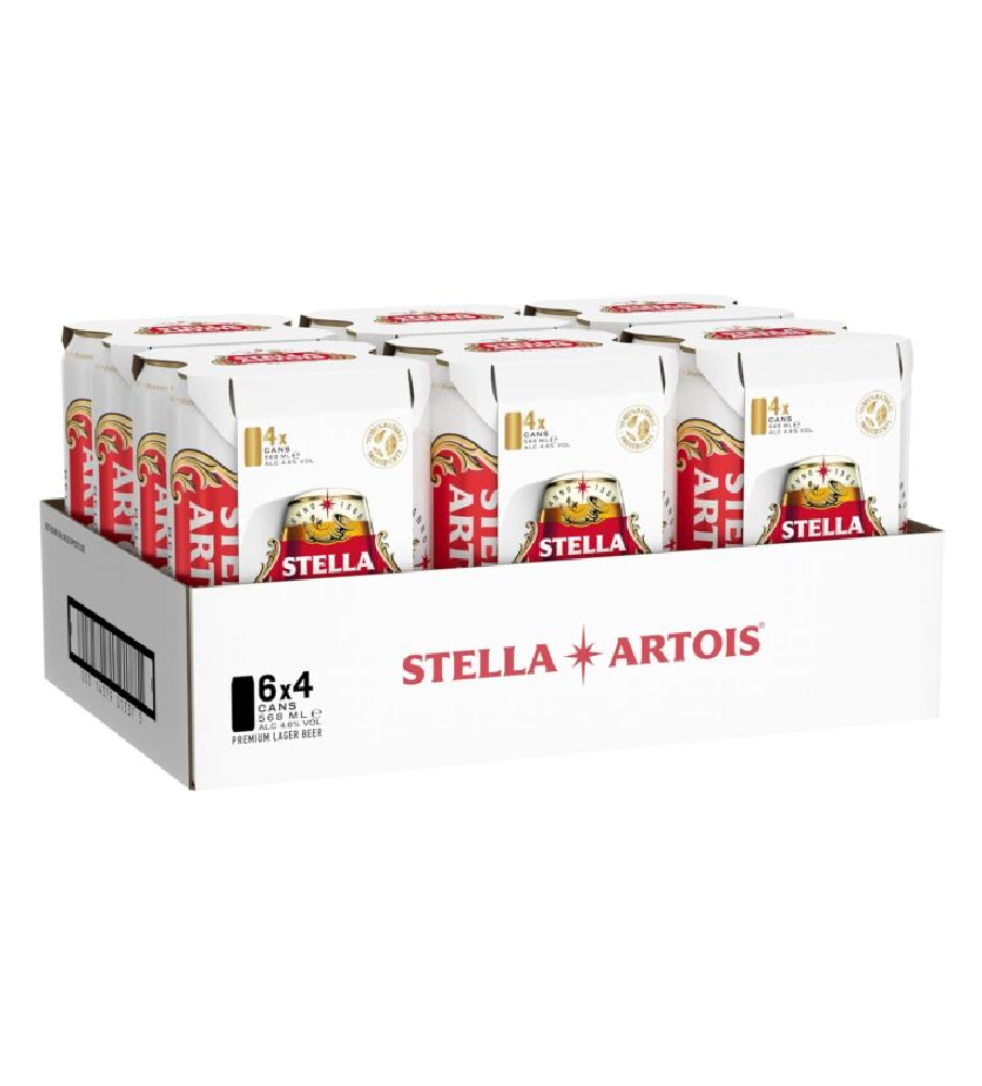Stella Artois Premium Lager Beer Pint Cans 24 x 568 ml