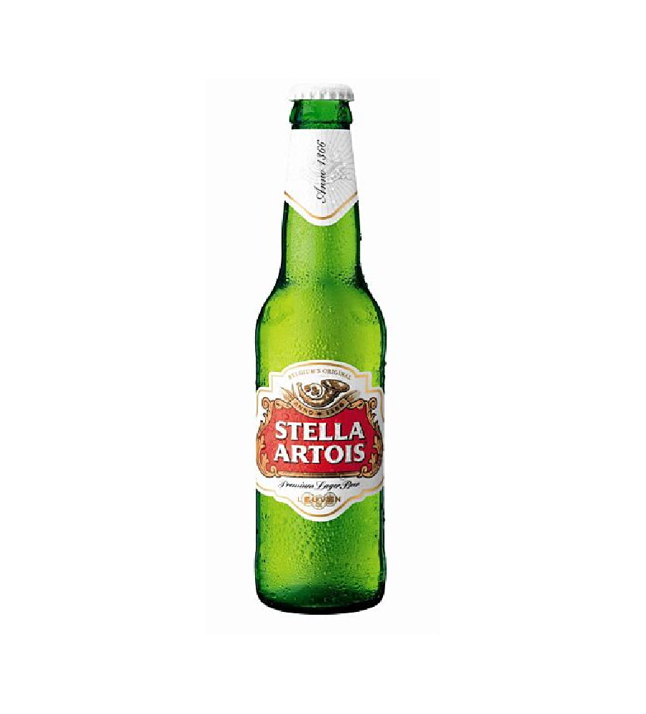 Stella Artois - Premium Belgian Lager Beer Bottle - 24 x 330 ml - 4.8% ABV